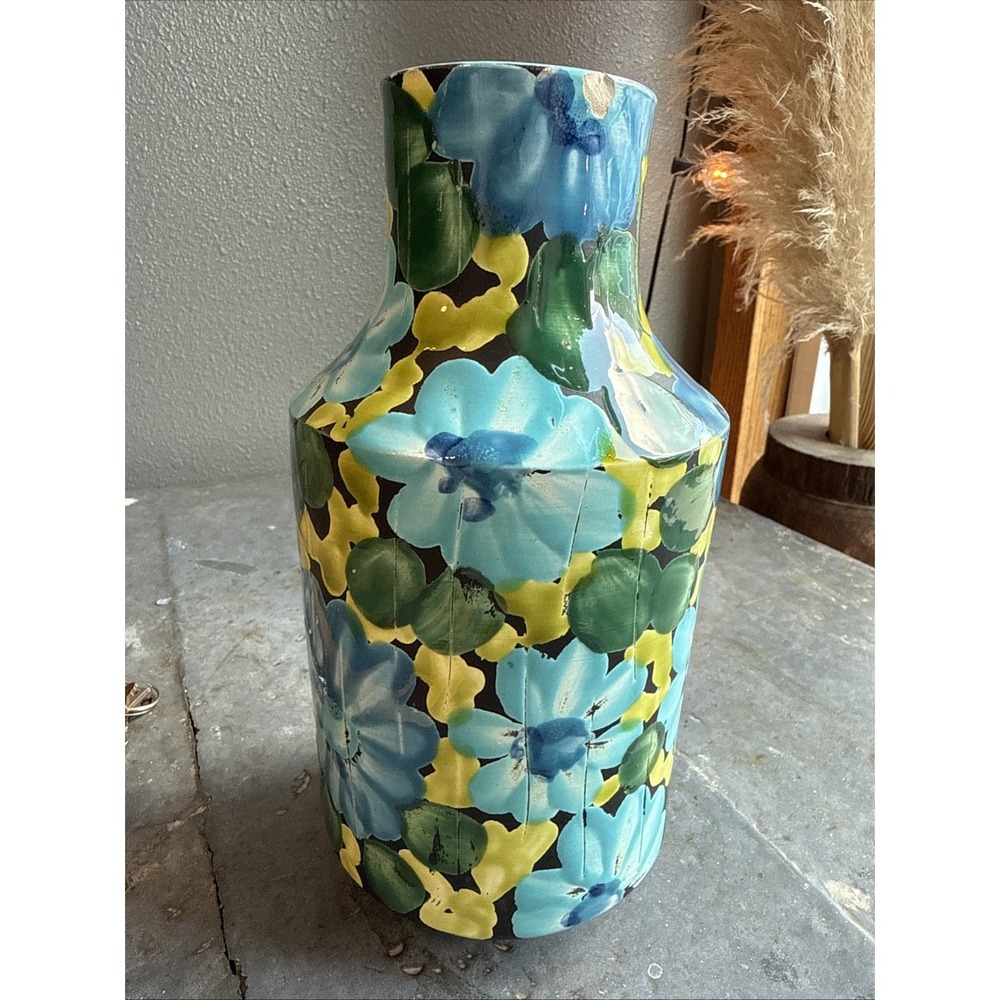 Vintage MCM Alvino Bagni Raymor Floral Art Pottery Vase‎ Italian 10.25" Italy